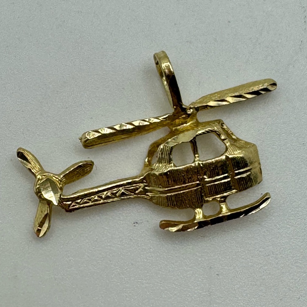 COPY - 14k gold helicopter charm pendant